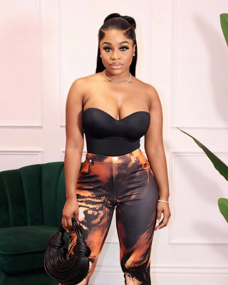 WILLA Tiger Print High-waist Pants-Meeba &amp; Mae