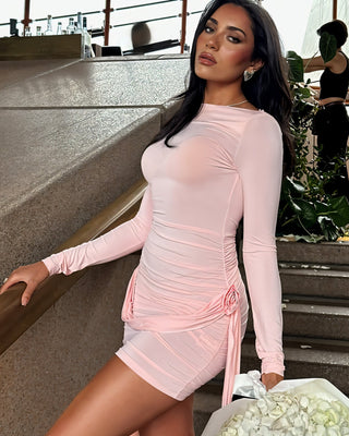 LORELEI 3D Flower Draped Mini Dress-Meeba &amp; Mae