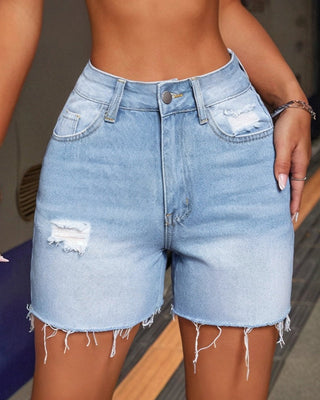 LIBERTY Distressed Denim Shorts-Meeba &amp; Mae