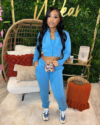 ALTHEA 3-Piece Cropped Hoodie & Joggers Set-Meeba &amp; Mae