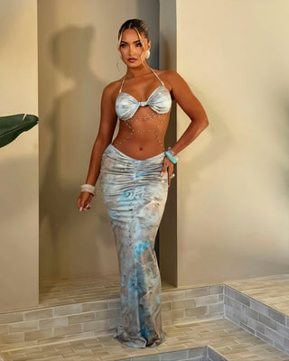 Zulema Chain Detail Cutout Maxi Dress-Meeba &amp; Mae