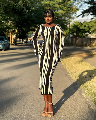 ZEVRA Stripe Knit Maxi Dress-Meeba &amp; Mae