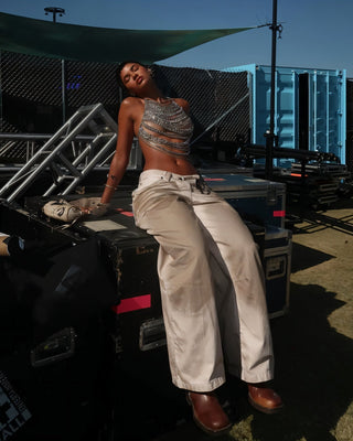 IVANA Layered Metal Chain Halter Top-Meeba &amp; Mae