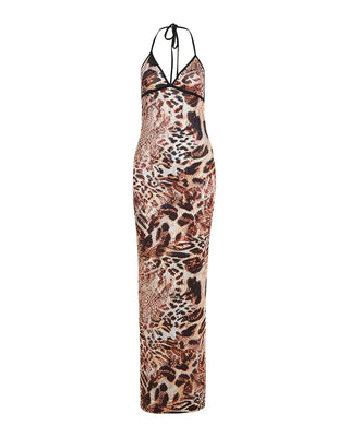 HATTIE Leopard Print Cami Maxi Dress-Meeba &amp; Mae