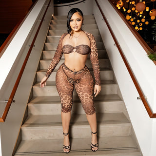 INES Three-Piece Leopard Print Mesh Set-Meeba &amp; Mae