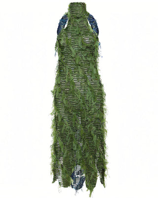 LILYANA Tassel Splicing Backless Midi Dress-Meeba &amp; Mae