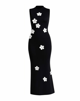 ESTRA Floral Appliqué Sleeveless Maxi Dress-Meeba &amp; Mae