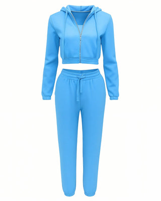 ALTHEA 3-Piece Cropped Hoodie & Joggers Set-Meeba &amp; Mae