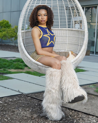 QUINLEY Knitted Star Cropped Top & Mini Skirt Set-Meeba &amp; Mae