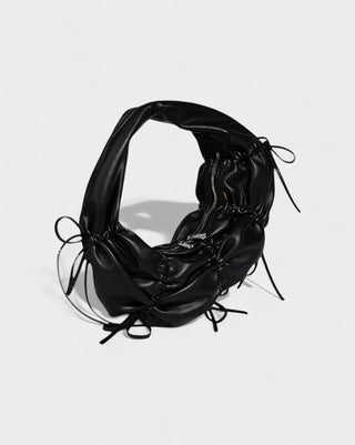 YONA Ruched Bow Shoulder Bag