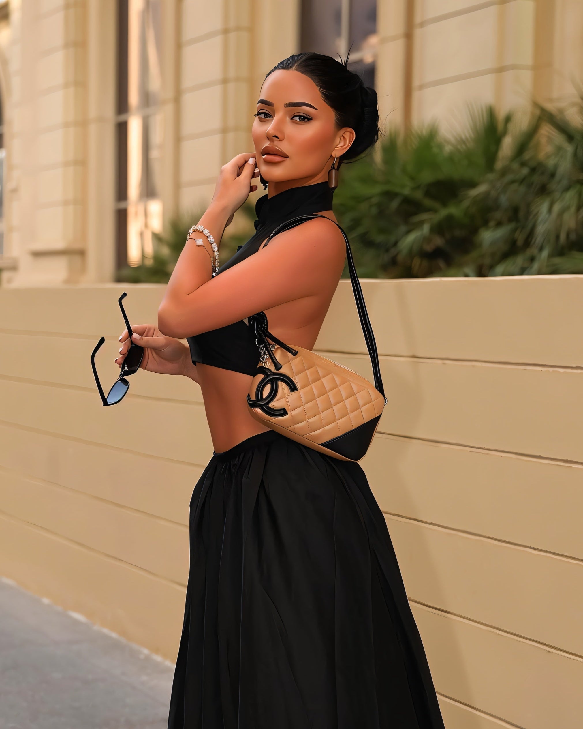 EYANE Collar Crop Top & Maxi Skirt Set-Meeba &amp; Mae