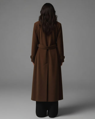 AIZA Faux Suede Belted Trench Coat