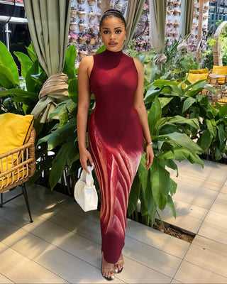 SYLVIE Swirl Pattern Maxi Dress-Meeba &amp; Mae