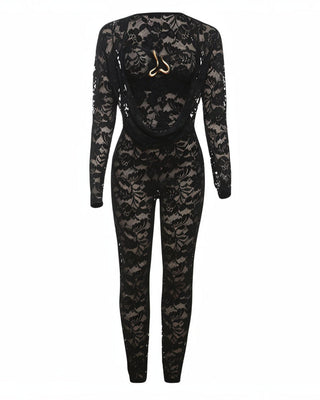 ZARIYAH Heart Detail Lace Jumpsuit-Meeba &amp; Mae