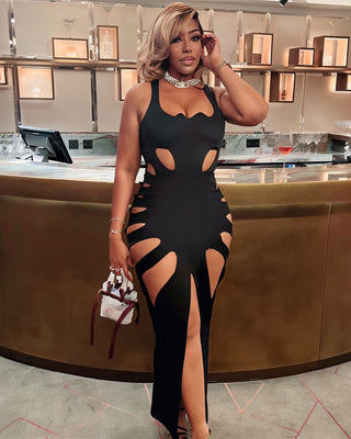 OPHELIA Cutout Split Maxi Dress-Meeba &amp; Mae