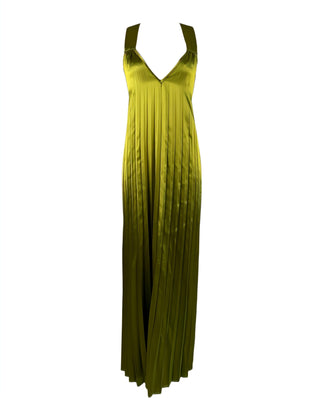 ADRIANA V-Neck Backless Pleated Maxi Dress-Meeba &amp; Mae
