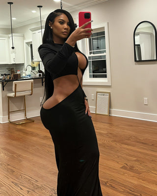 PARKER Long Sleeve Cut-out Maxi Dress-Meeba &amp; Mae