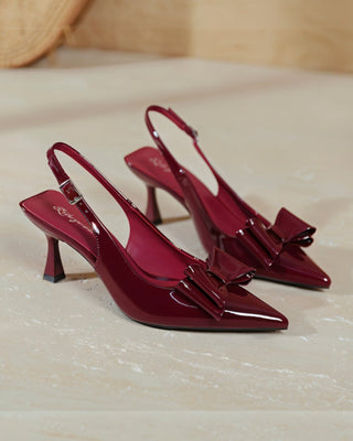 THERESA Bow Strap Pointed Heels-Meeba &amp; Mae
