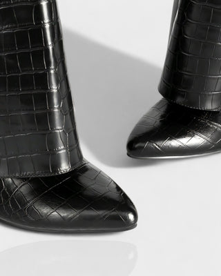 MAISY Straight Faux Crocodile Boots