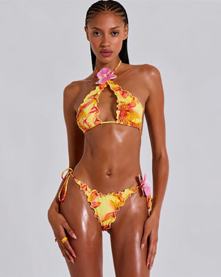 LOUISE 3D Orchid Appliqué Bikini Set-Meeba &amp; Mae