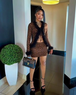 JADE Trimmed Faux Fur Leopard Set-Meeba &amp; Mae