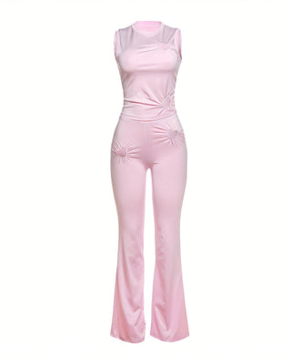 ELSIE Hollow Heart Top and Pants Set-Meeba &amp; Mae