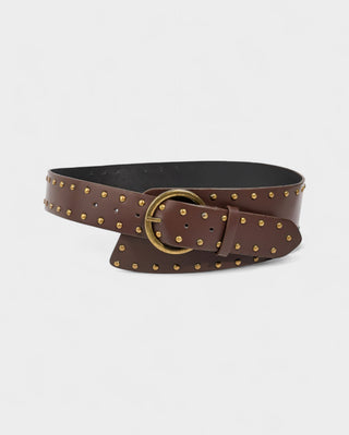 AYYZEL Faux Leather Wide Studded Belt
