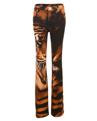 WILLA Tiger Print High-waist Pants-Meeba &amp; Mae