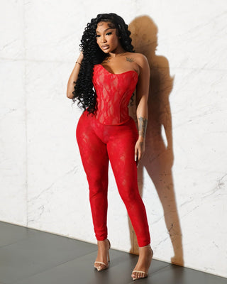 SAMANTHA Corset top & High-rise Fitted Pants Set-Meeba &amp; Mae