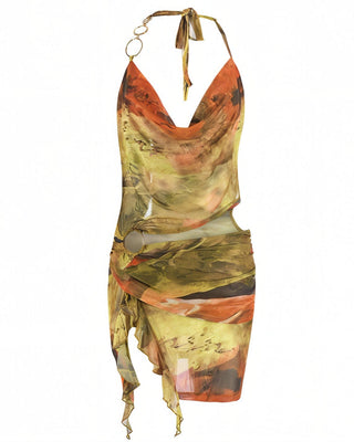 CRISELDA Cowl Neck Mini Dress-Meeba &amp; Mae