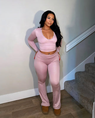 JOLIE Long Sleeve Top & Fold Over Leggings Set-Meeba &amp; Mae