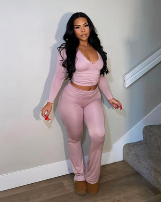 JOLIE Long Sleeve Top & Fold Over Leggings Set-Meeba &amp; Mae