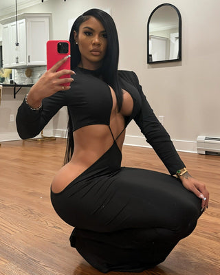 PARKER Long Sleeve Cut-out Maxi Dress-Meeba &amp; Mae