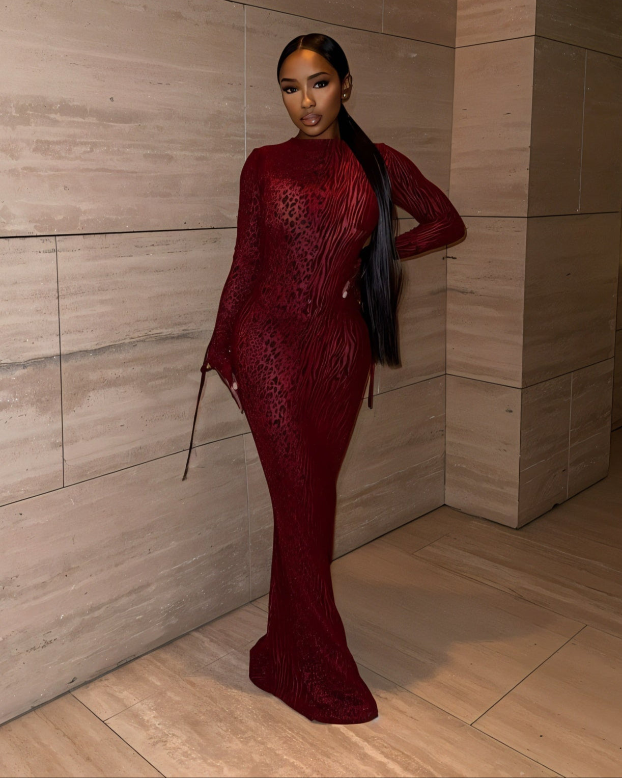 ASHLEY Mesh Open Back Maxi Dress-Meeba &amp; Mae