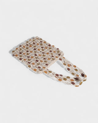 LORENZA Beaded Net Shoulder Bag