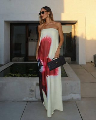 KAREN Maxi Dress with Back Belt Accent-Meeba &amp; Mae