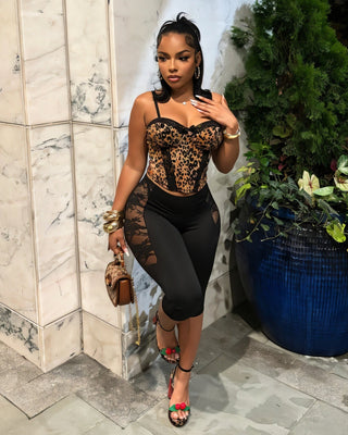 SELMA Lace Panel Capri Pants-Meeba &amp; Mae