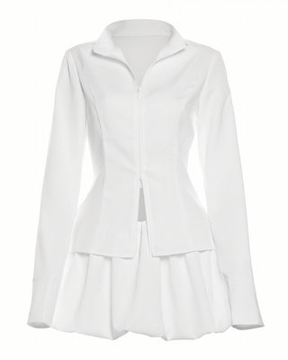 SAM Zip-up Shirt & Bubble Skirt Set-Meeba &amp; Mae