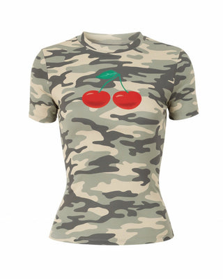 CLAIRE Cherry Detail Camo Print Shirt-Meeba &amp; Mae