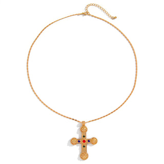 CAELIA - CROSS GEMSTONE NECKLACE