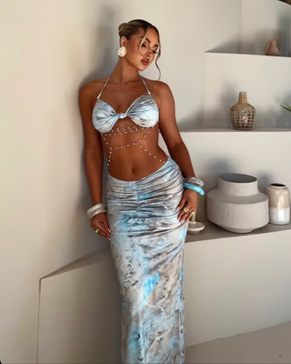 Zulema Chain Detail Cutout Maxi Dress-Meeba &amp; Mae