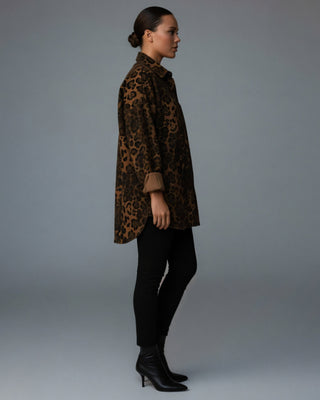 FELLA Oversized Leopard Print Button-Up Jacket