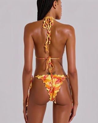 LOUISE 3D Orchid Appliqué Bikini Set-Meeba &amp; Mae