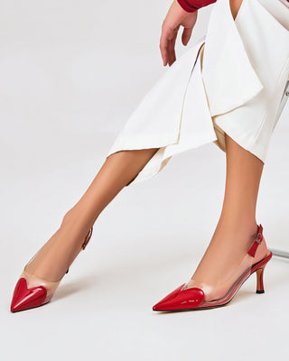 IRENE Clear Heart Detail Heels-Meeba &amp; Mae