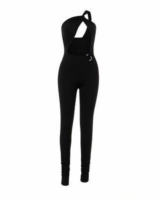 REVEYA One-Shoulder Cutout Detail Jumpsuit-Meeba &amp; Mae