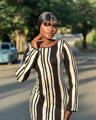ZEVRA Stripe Knit Maxi Dress-Meeba &amp; Mae