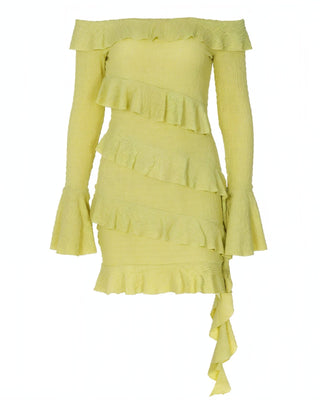 JANINE Ruffled Off Shoulder Mini Dress-Meeba &amp; Mae
