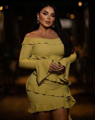 JANINE Ruffled Off Shoulder Mini Dress-Meeba &amp; Mae