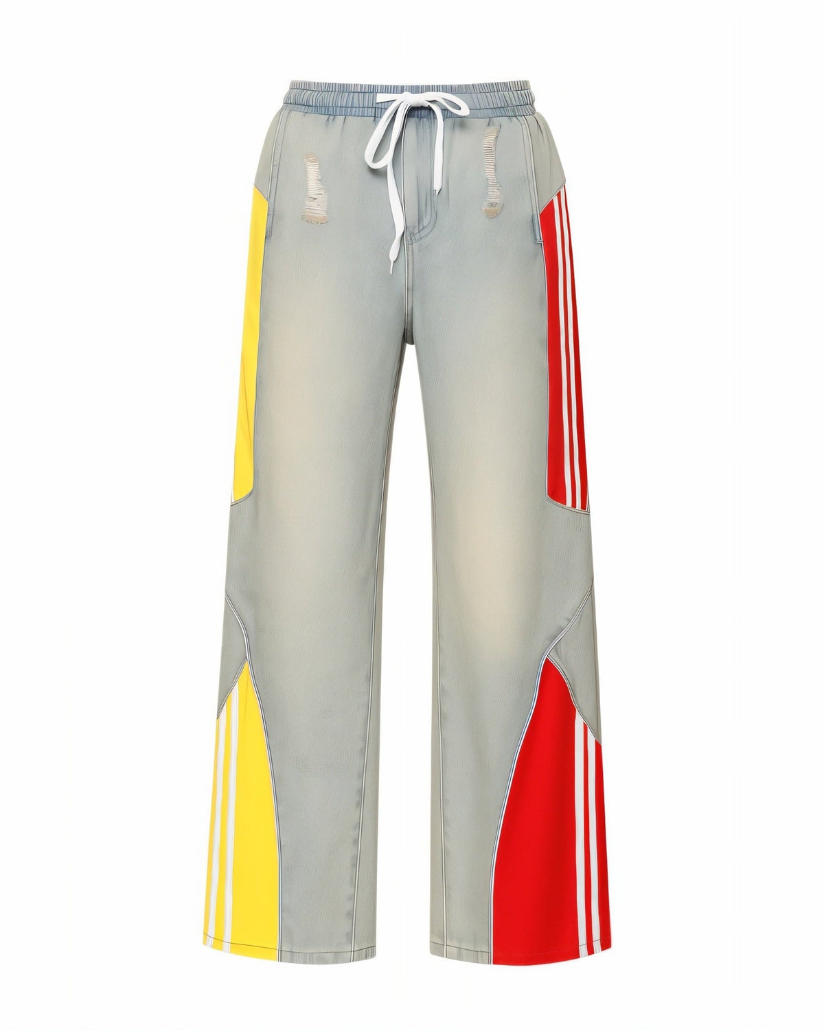 KIANNA Colorblock Wide-Leg Denim Pants-Meeba &amp; Mae