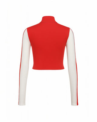 RIVA Colorblock Zip-Up Fitted Top